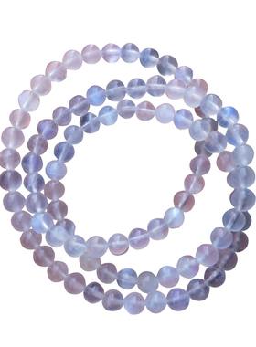 高等级蓝月光石玻璃体多圈手串