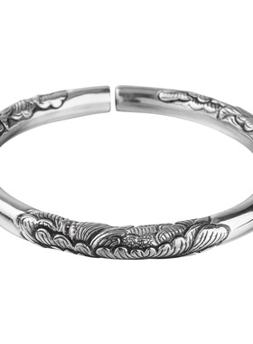 大理苍山高端定制复古风纯银手镯