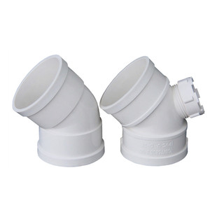 PVC45度弯头 门直弯 排水管检查口小弯下水配件50 75 110 160 200