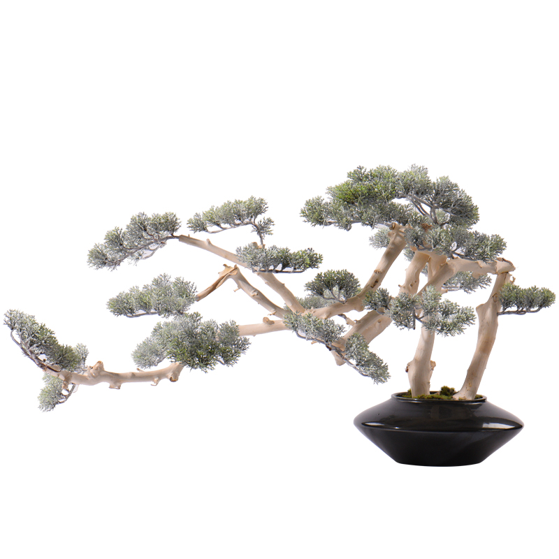仿真新中式风盆栽玄关软装罗汉松
