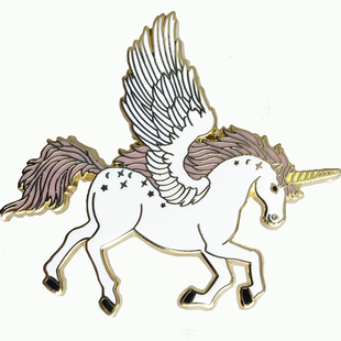 奇妙水岸白马羽翼以梦为马高档珐琅胸针书包包装饰品精致礼物送人