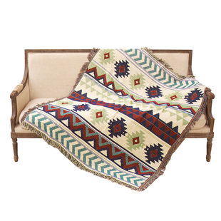 北欧几何客厅沙发巾休闲毯棉线毯沙发巾盖巾地毯桌布茶几布挂毯