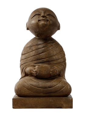 石雕摆件手工佛像茶室华伦石中式