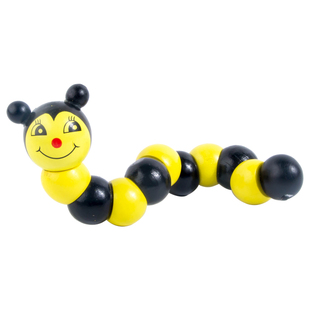 婴儿益智早教木质彩色毛毛虫玩具百变扭扭虫可咬开发智力手指灵活