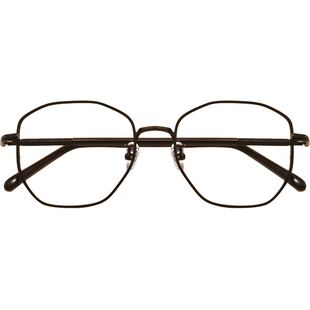 超轻纯钛防蓝光防辐射电脑近视眼镜女多边形镜框男网红款素颜神器