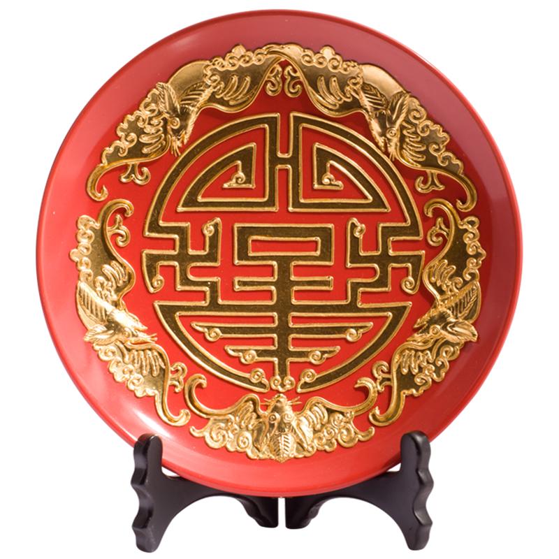 金箔五福捧寿送长辈老人生日礼物