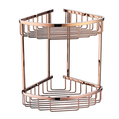 出口德国双层三角网篮金色置物架