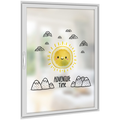 透光不透明防窥卡通风玻璃贴纸