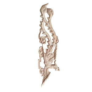 东阳木雕花仿古中式装修双龙戏珠龙凤呈祥贴花角花电视背景墙装饰