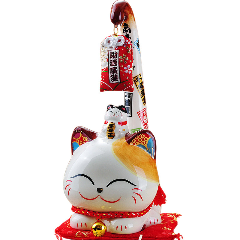 金石工坊陶瓷长尾开业礼品招财猫