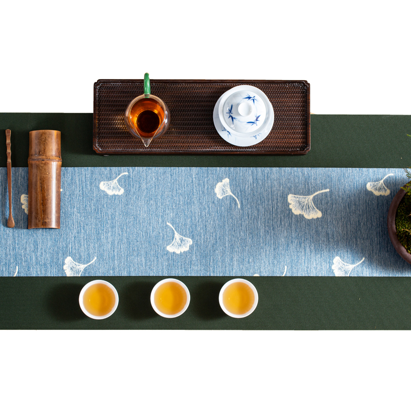 禅意布艺中式风台湾加长防水茶席