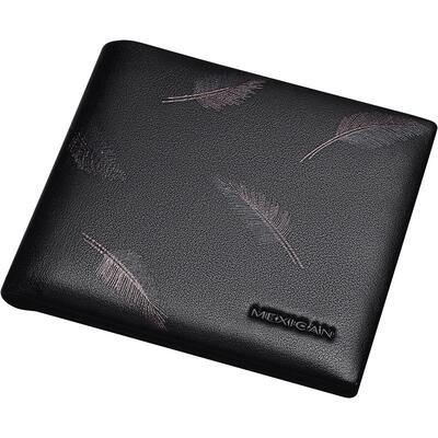 稻草人钱包真皮青年男士短款时尚