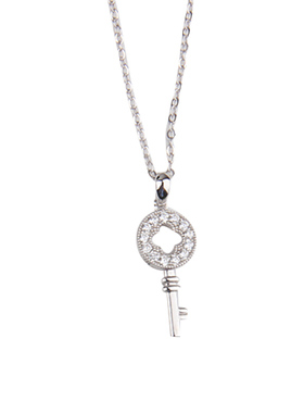 S925纯银钥匙项链锁骨甜美百搭