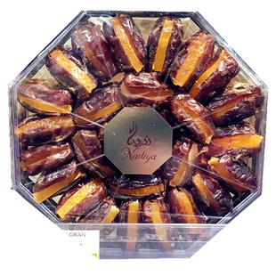 现货 迪拜当地特产Nadiya特别秘制橙皮夹心椰枣礼盒装400g大枣