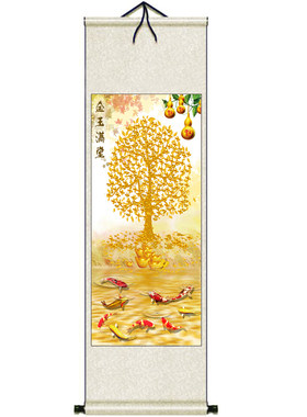 丝绸字画家居装饰办公室风水招财