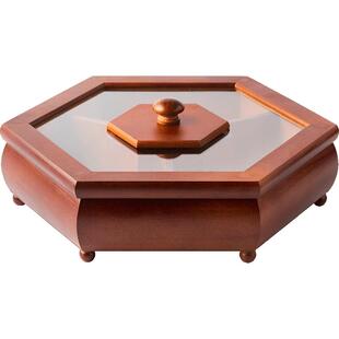 干果盒糖果盒家用简约分格带盖中式创意木质瓜子盘零食盒子收纳盒