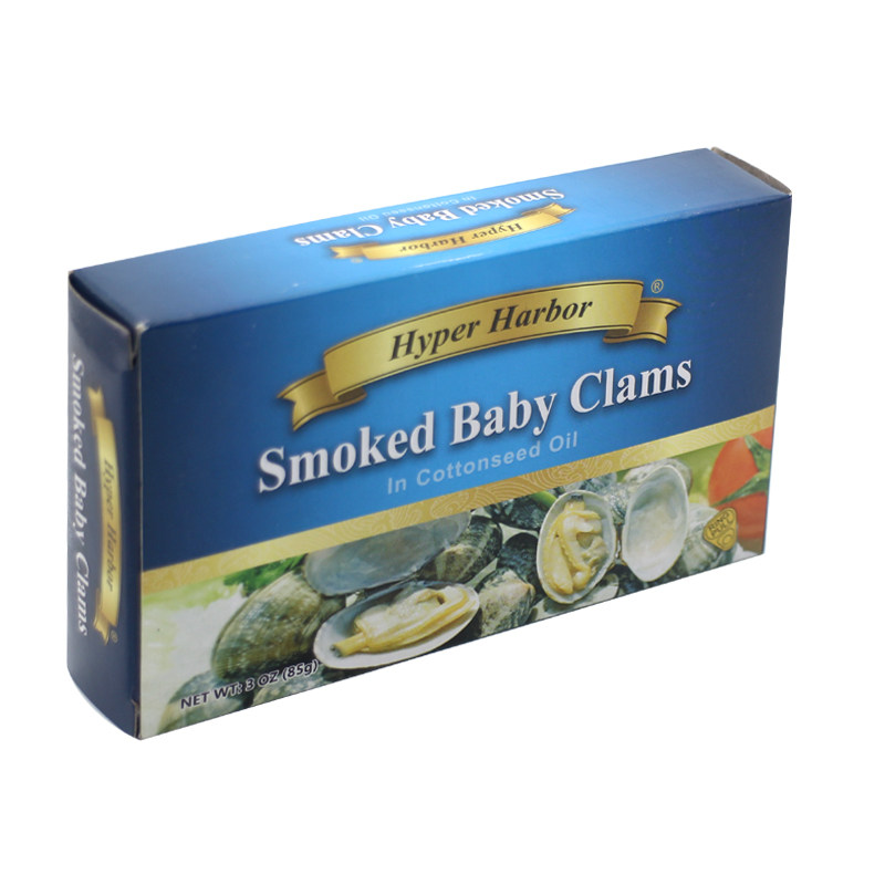 即食烟熏小贝蛤蜊罐头花蛤花甲非红烧出口级休闲海洋食品85g促销