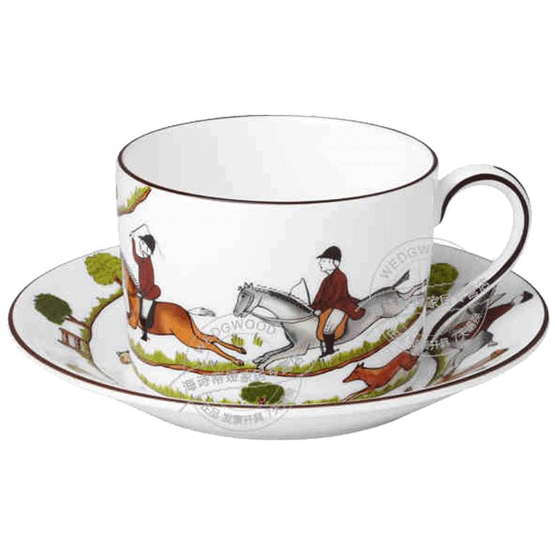 Wedgwood威基伍德Hunting Scene狩猎骨瓷一杯一碟 下午茶咖啡具套