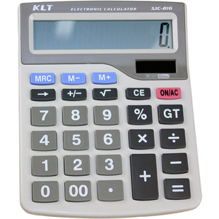 快灵通SJC816计算器桌面计算机12位太阳能大按键金融财务办公专用