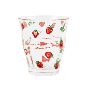 日本afternoon tea草莓柠檬玻璃杯牛奶杯子凉水杯果汁杯耐热玻璃