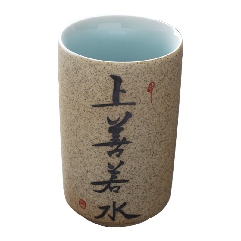 景德镇杯子陶瓷杯马克杯带盖勺办公室水杯复古风高端定制茶杯刻字