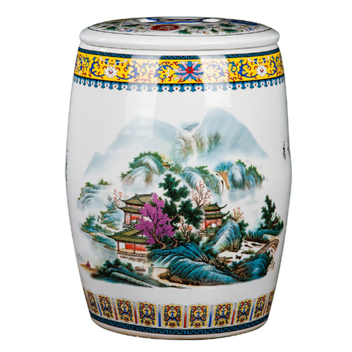 景德镇陶瓷米缸米桶30斤50斤有盖平盖储物缸腌菜腌肉缸水缸油缸