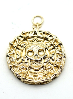 纯铜加勒比海盗金币吊坠万圣节