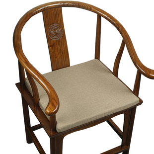 椅子坐垫50X40cm可拆洗亚麻中式j加厚坐垫圈椅垫红实木餐椅垫定做