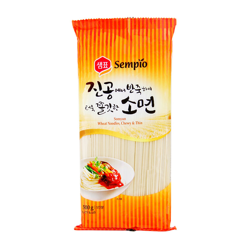 韓國(guó)進(jìn)口面條 膳府熟化面500G*5包 掛面面條涼面冷面炸醬面彈力面