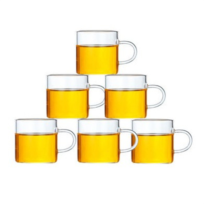 包邮带把小茶只装耐热玻璃杯