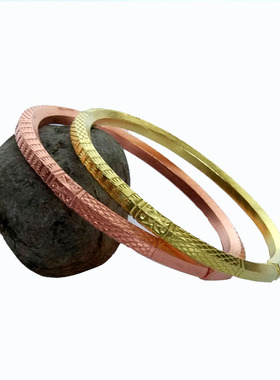 紫铜霸气风雕花男式包邮手镯