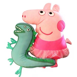 乔治的恐龙先生双面毛绒玩具小猪同款抱枕男孩玩偶公仔送宝宝礼物