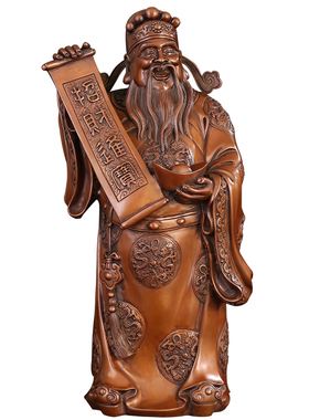 文武纯铜客厅办公室供奉财神像