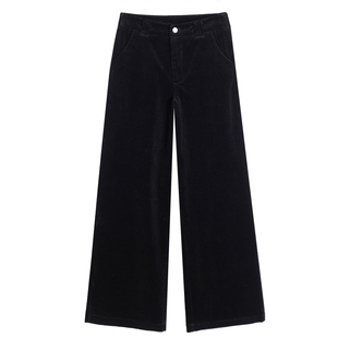 灯芯绒阔腿裤女九分裤秋冬新款宽松显瘦直筒裤子加厚条绒宽腿裤