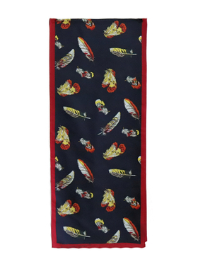秋冬季手工印花女士小长巾新品
