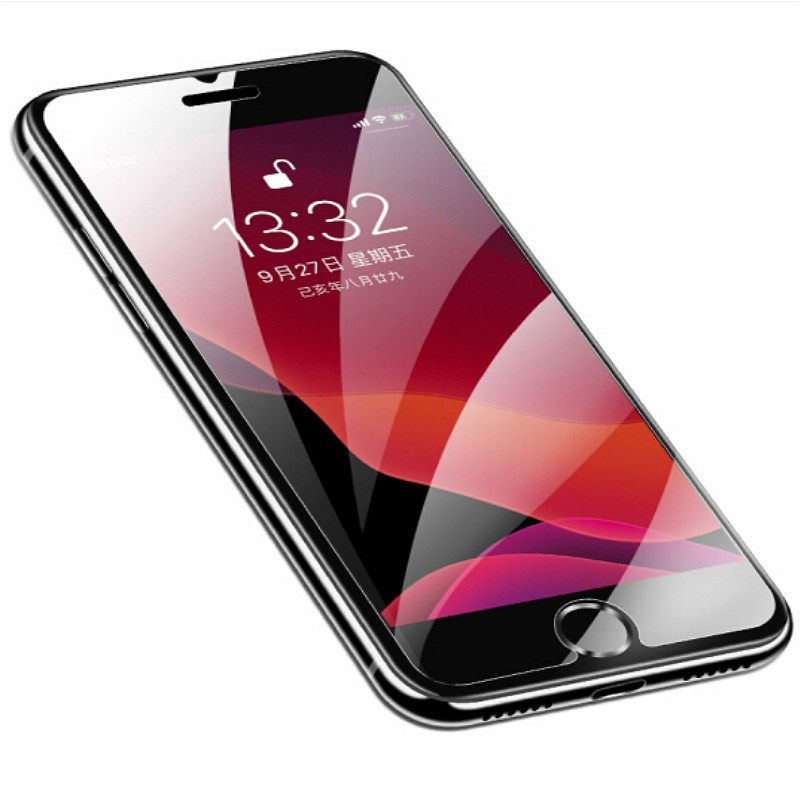 适用苹果11超薄钢化膜iPhone12Pro/XSMax/XR/X/8plus/7/6全屏抗蓝光防摔玻璃0.1mm半屏高清0.08mm隐形手机膜
