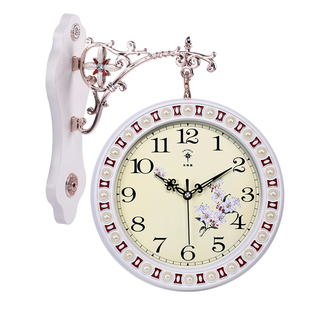 北极星欧式双面钟客厅大号两面挂钟静音创意时钟现代石英钟表挂表