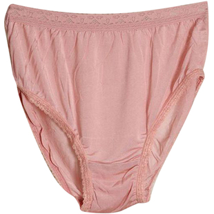 新款全桑蚕丝女针织真丝内裤中高腰无痕蕾丝纯色三角裤包臀