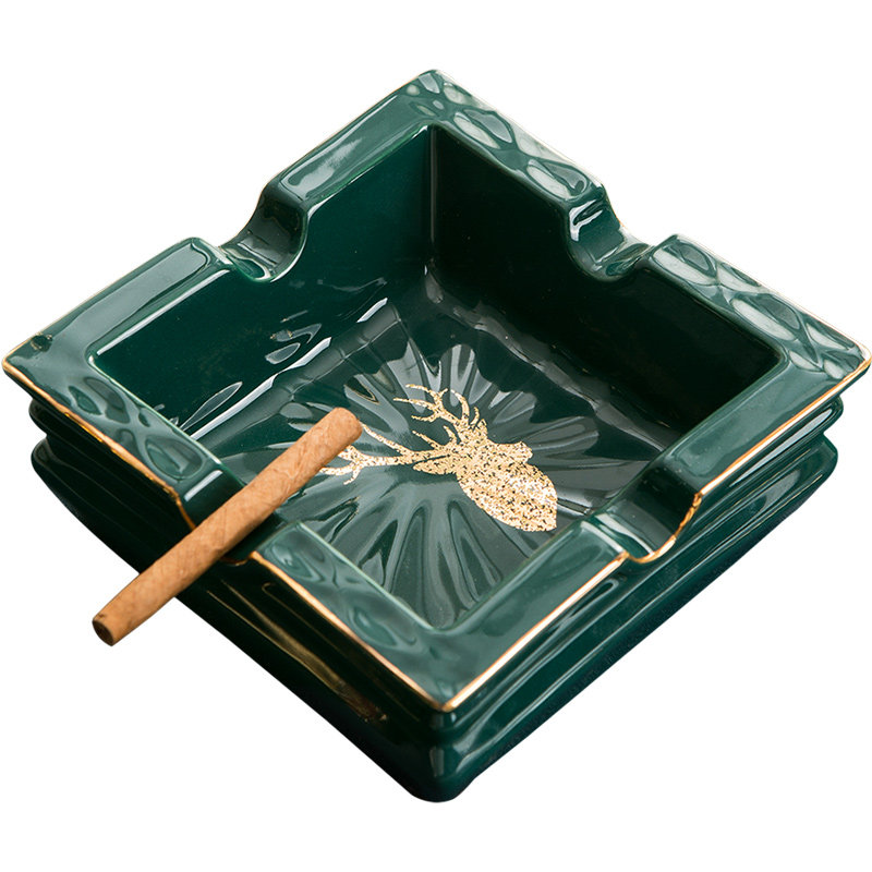 烟灰缸个性潮流陶瓷无盖复古奢华