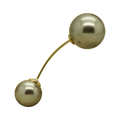 包邮cz95弯针双珍珠女一字开衫