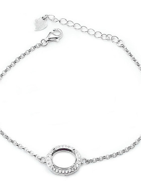 镶嵌宝石银手链加工定制