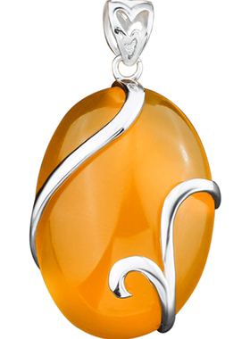 s925银随形奢金轩男女吊坠空托