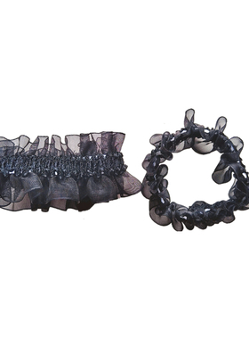 欧根纱刺绣蕾丝腕花白色蕾丝飘带