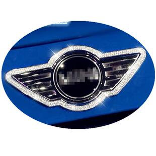 适用于镶钻迷你车标装饰贴mini JCW cooper F56 F55 改装车贴钻石