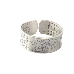 纯银细花银手镯足银镯子刻花银手镯牡丹花银手镯 银手镯花多