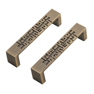 全实心加厚青古铜新中式拉手柜门仿古简约抽屉鞋柜衣橱柜把手