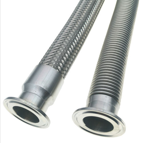 304卡盘抱箍式快装卫生级接头编织网酒厂医药食品金属波纹软管