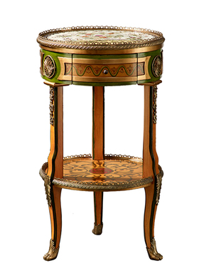 美式风全铜角几手绘小家具摆件