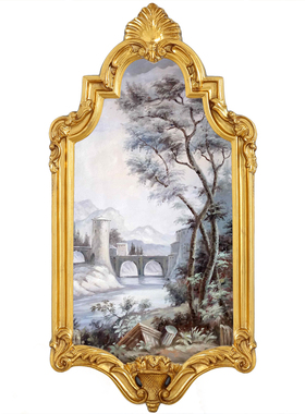 50x99美法式金异形灰色装饰画