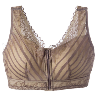 前扣文胸美背内衣女无钢圈背心式大码美背聚拢胸罩2025爆款前拉链